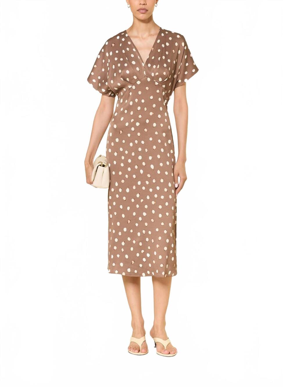 NEW INWEAR henri fitted dress in brown dot